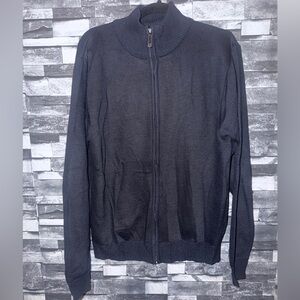 TRUE ROCK Men's Black Zip Up Sweater size L